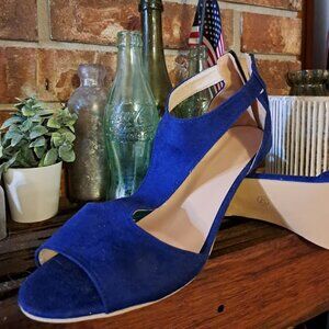 Blue Open Toe High Heels Size 42